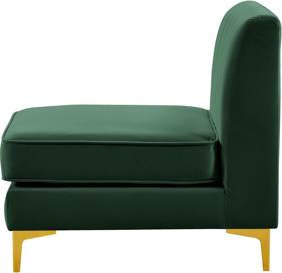 Alina Velvet Upholstered Modular Armless Chair - Image 79