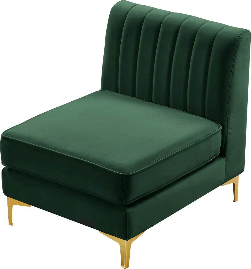 Alina Velvet Upholstered Modular Armless Chair - Image 80