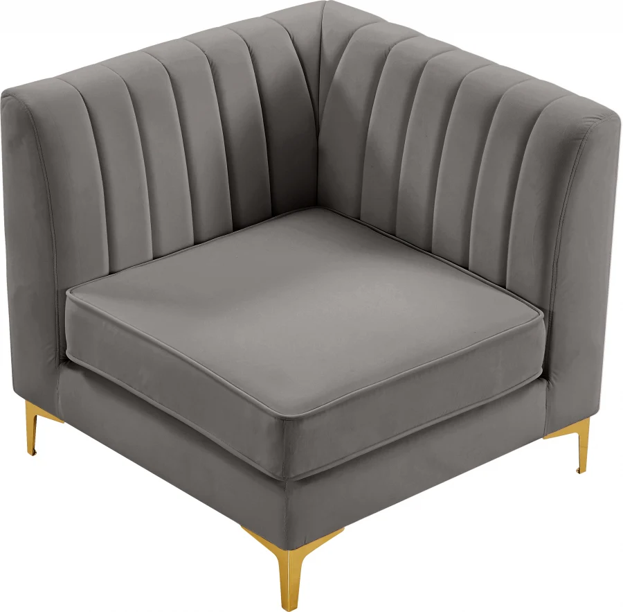 Alina Velvet Upholstered Modular Corner Chair - Image 24
