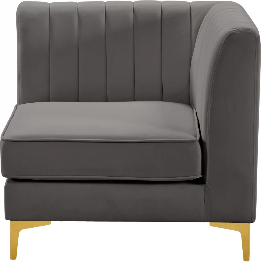 Alina Velvet Upholstered Modular Corner Chair - Image 25