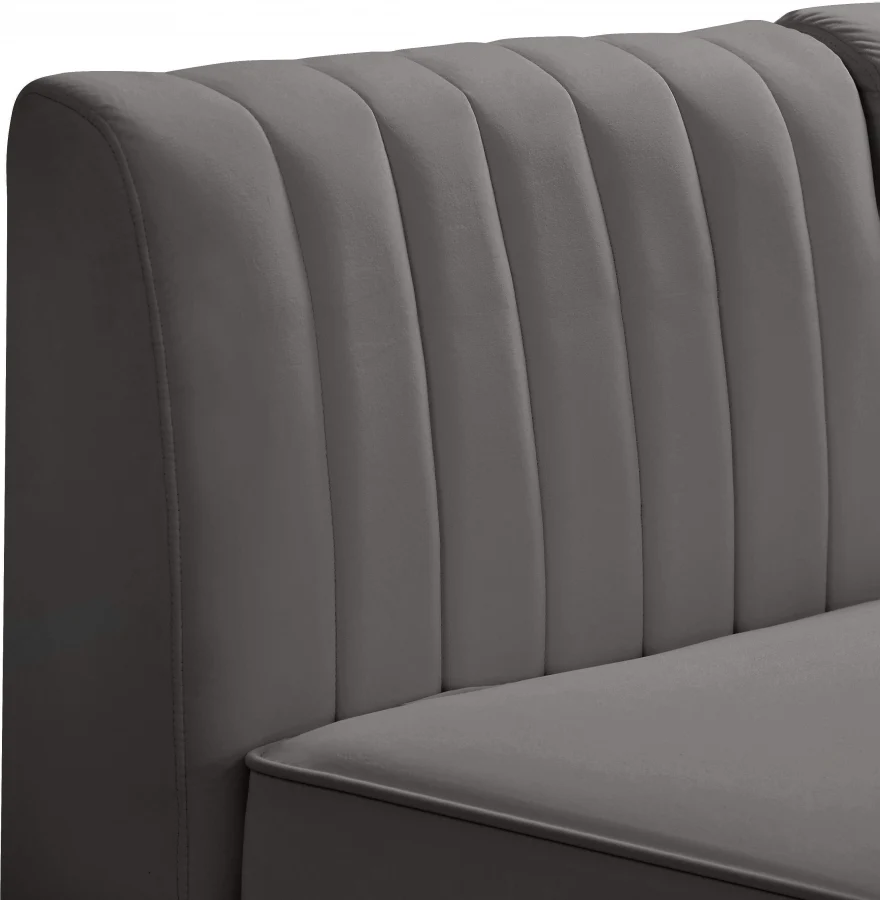 Alina Velvet Upholstered Modular Corner Chair - Image 28