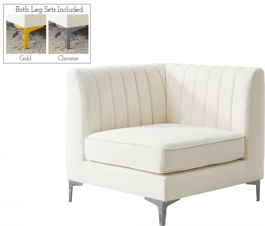 Alina Velvet Upholstered Modular Corner Chair - Image 38