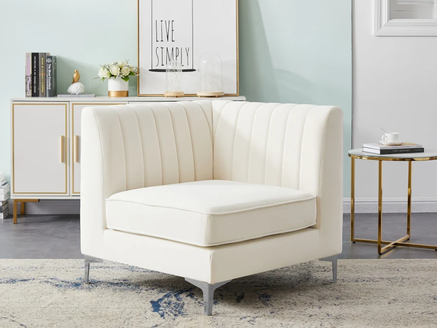 Alina Velvet Upholstered Modular Corner Chair - Image 40