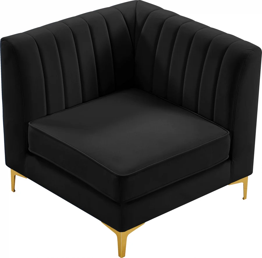 Alina Velvet Upholstered Modular Corner Chair - Image 6