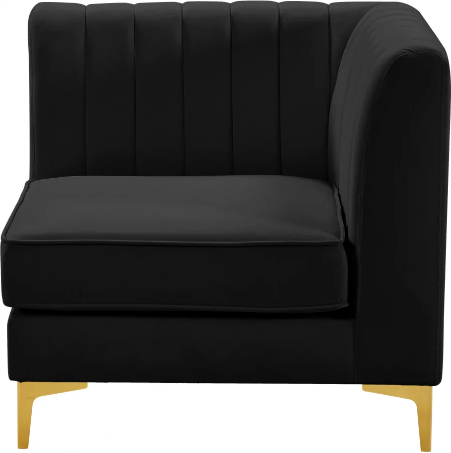 Alina Velvet Upholstered Modular Corner Chair - Image 7