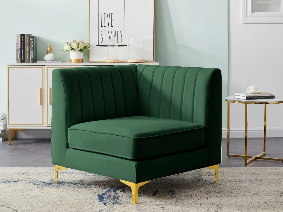Alina Velvet Upholstered Modular Corner Chair - Image 75