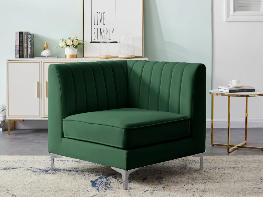 Alina Velvet Upholstered Modular Corner Chair - Image 76