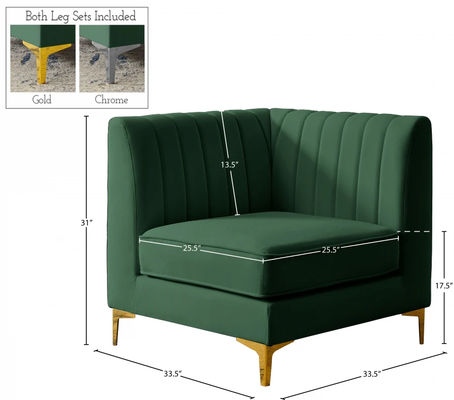 Alina Velvet Upholstered Modular Corner Chair - Image 89