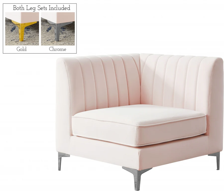 Alina Velvet Upholstered Modular Corner Chair - Image 92
