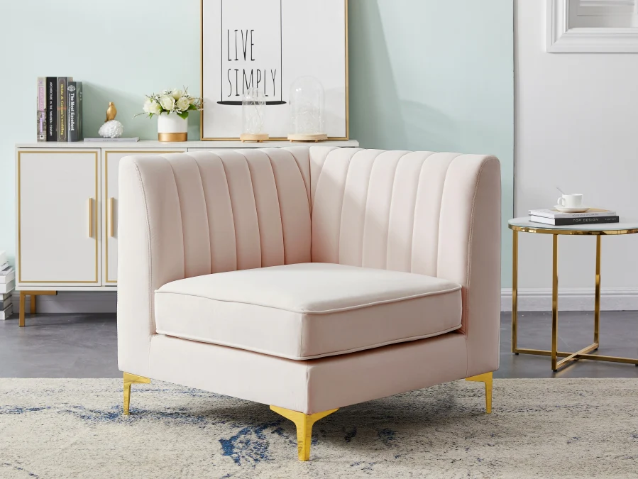 Alina Velvet Upholstered Modular Corner Chair - Image 93
