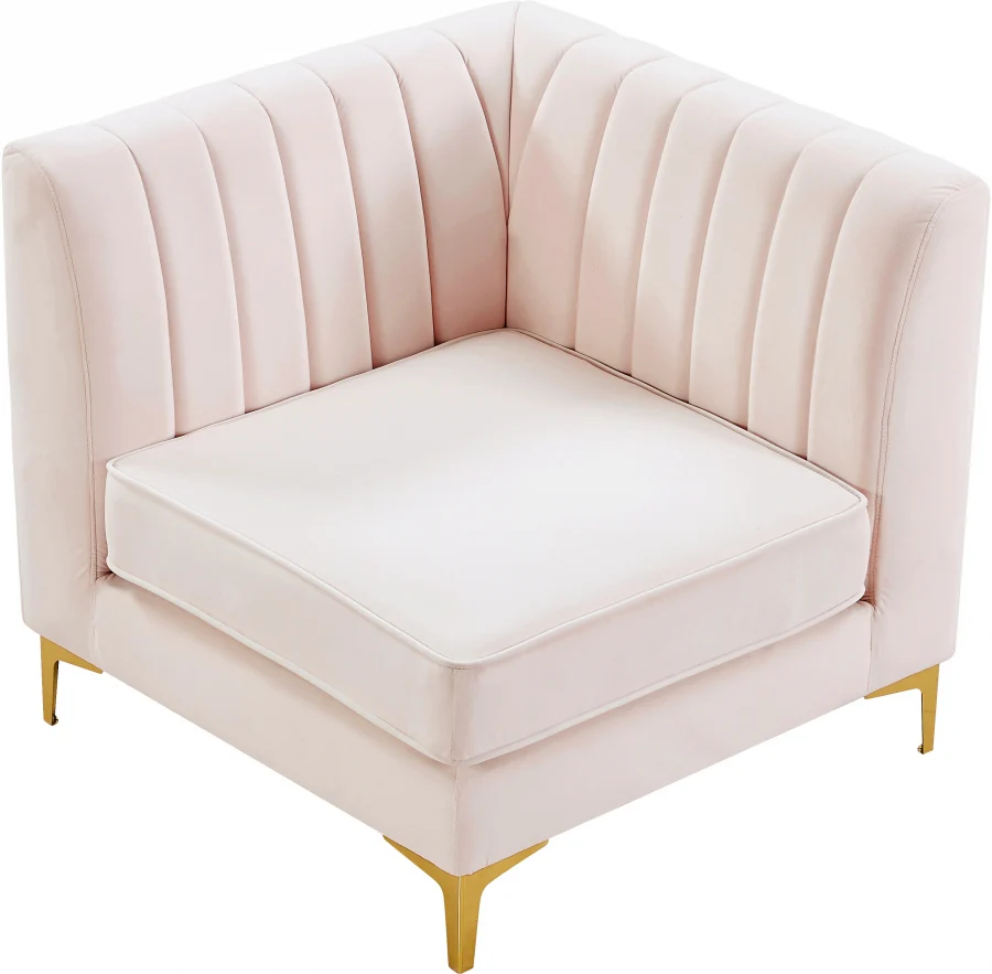 Alina Velvet Upholstered Modular Corner Chair - Image 96