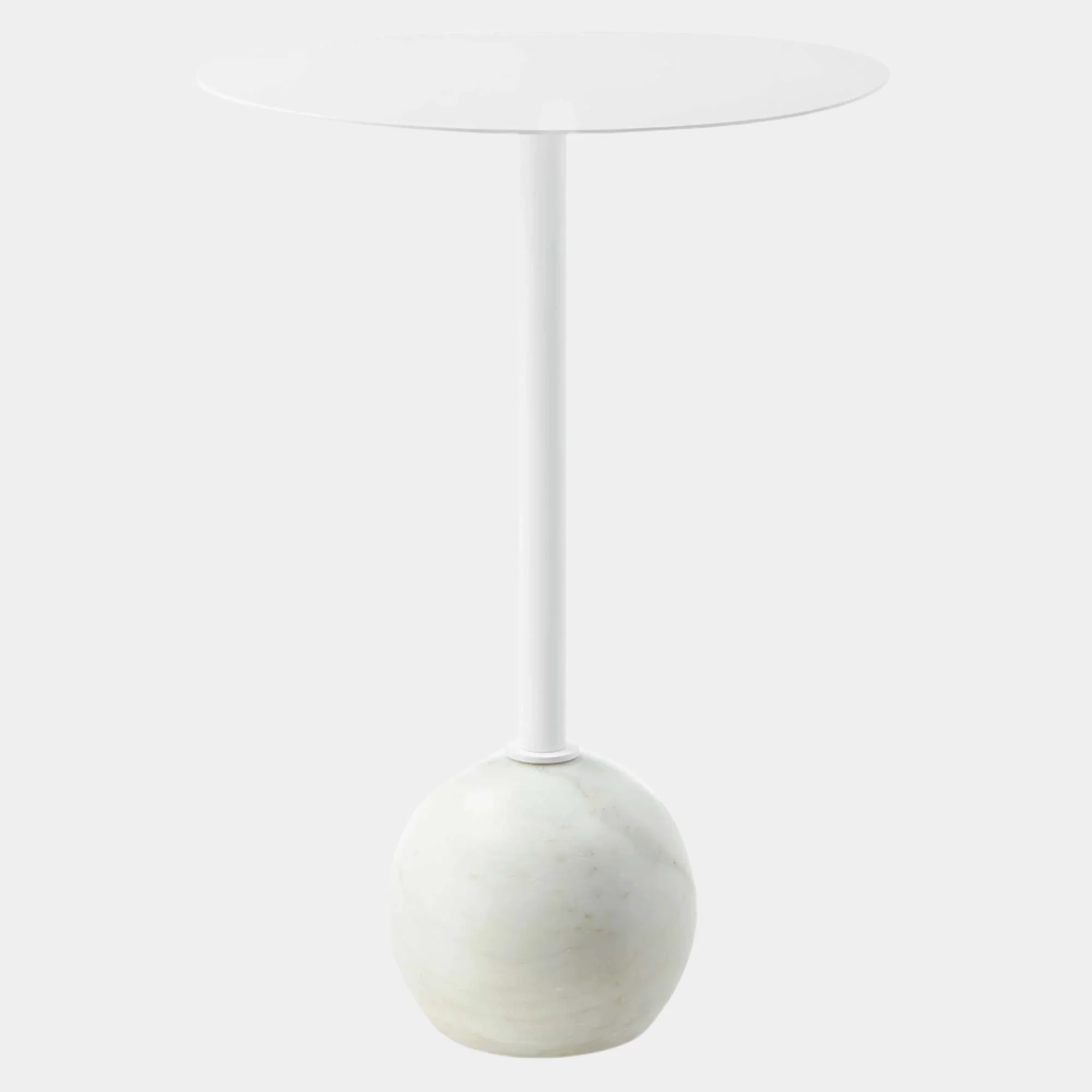 Aliza Round White Marble Side Table