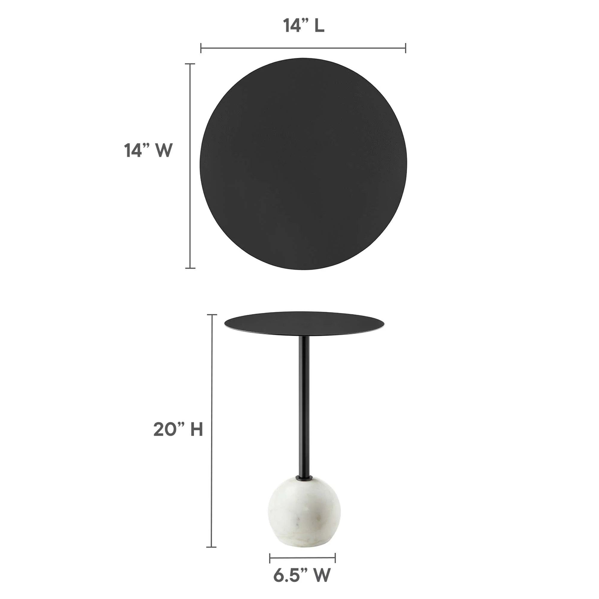 Aliza Round White Marble Side Table - Image 19