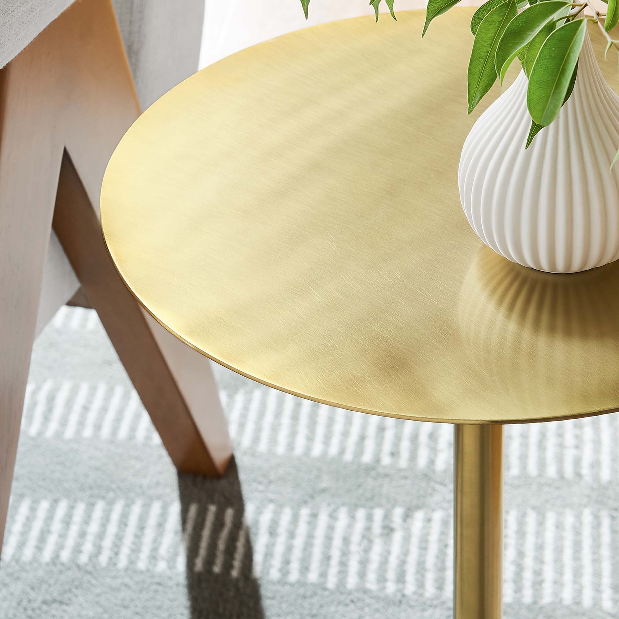 Aliza Round White Marble Side Table - Image 23