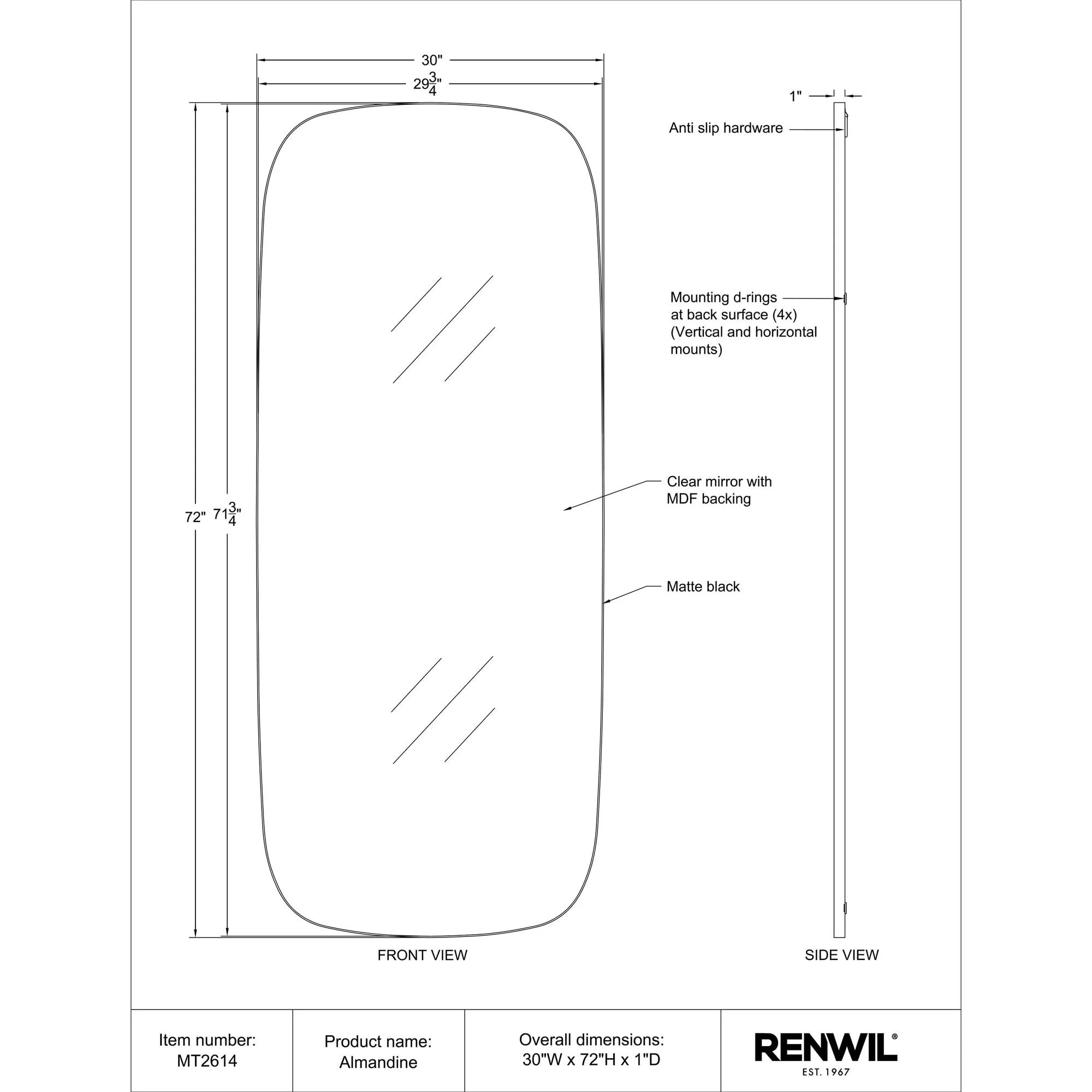 Almandine Wall Mirror - Image 6
