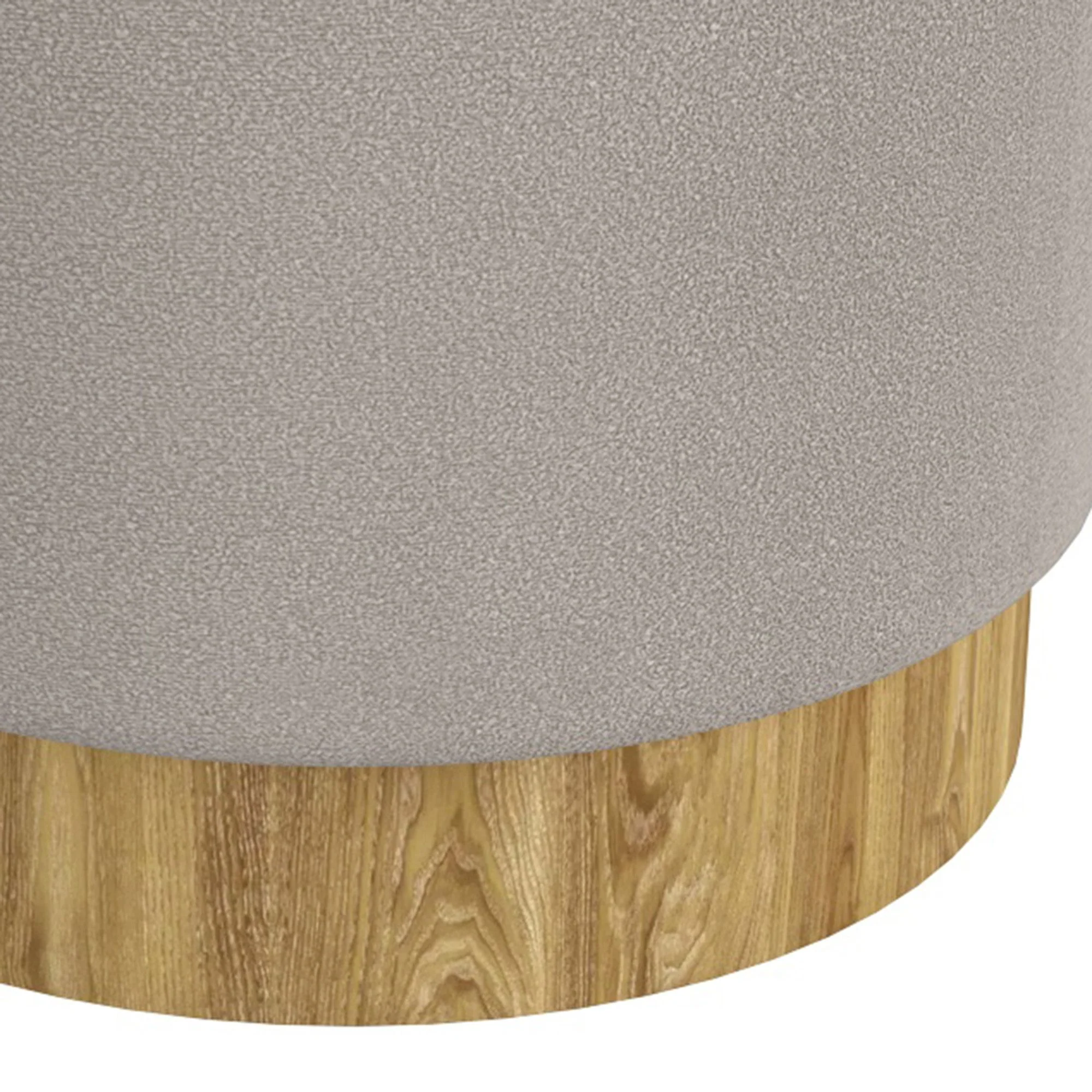 Alya Round Storage Ottoman in Warm Grey and Natural - Image 5