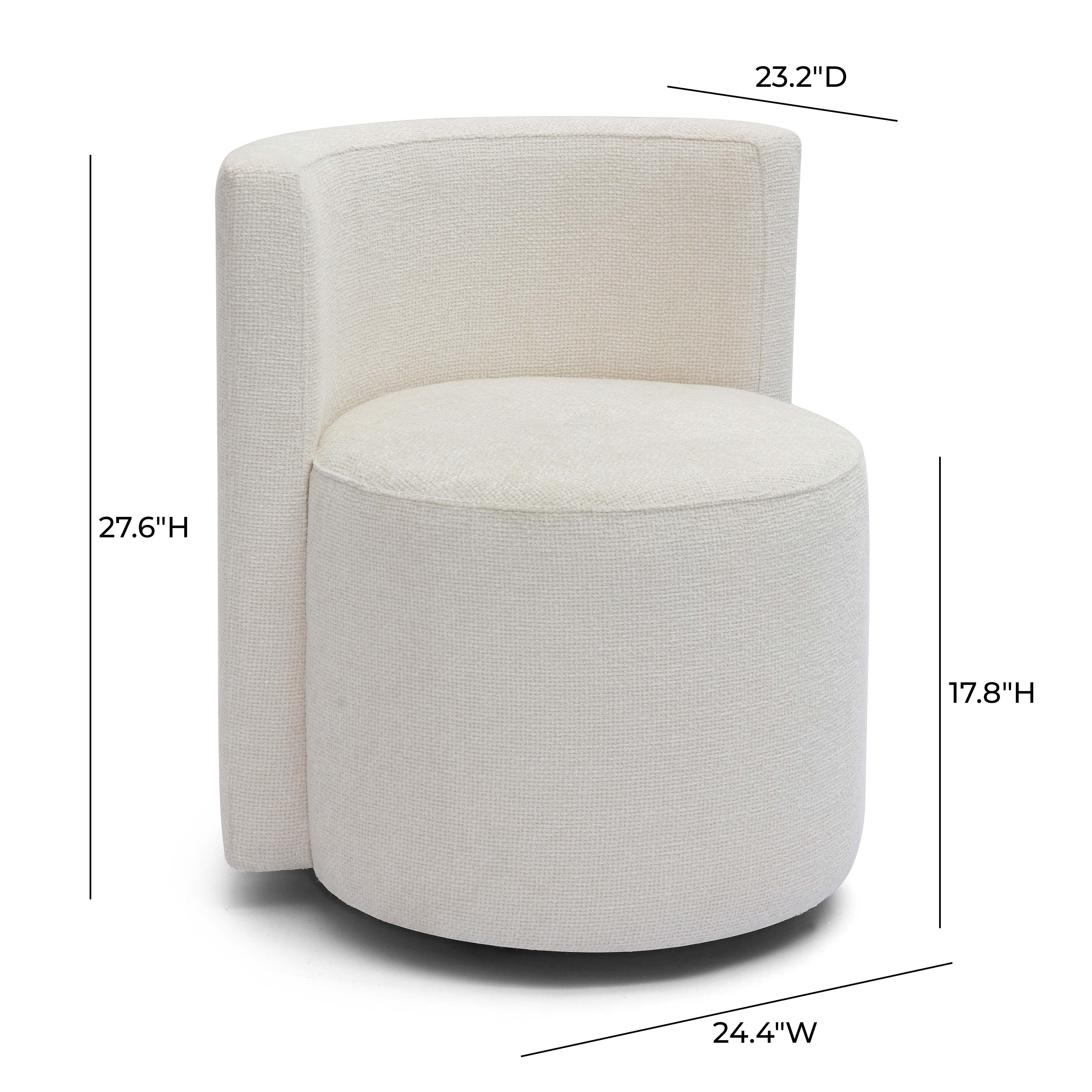 Alyssa Cream Performance Chenille Rolling Desk Chair - Image 6