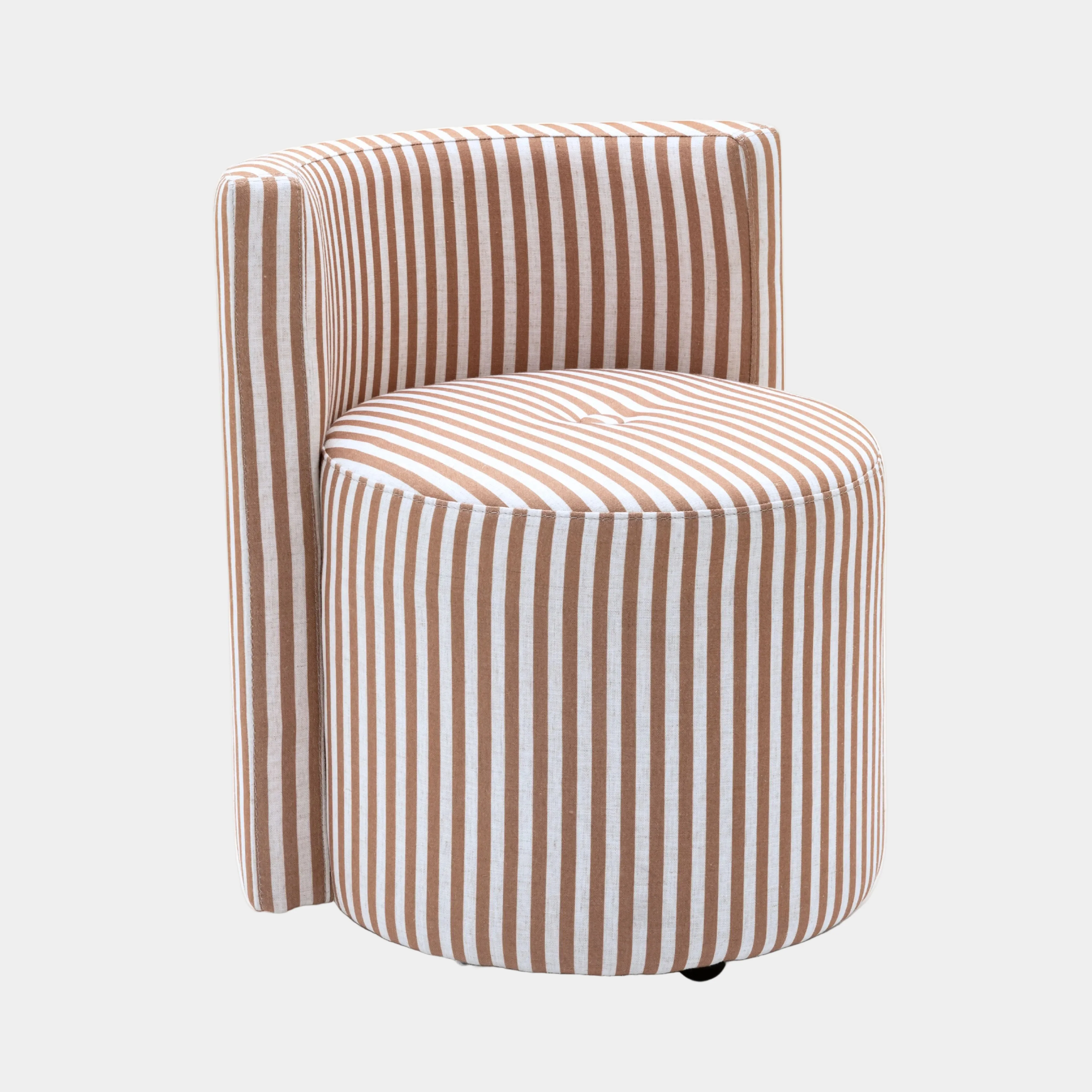 Alyssa Striped Performance Linen Rolling Desk Chair - Image 17