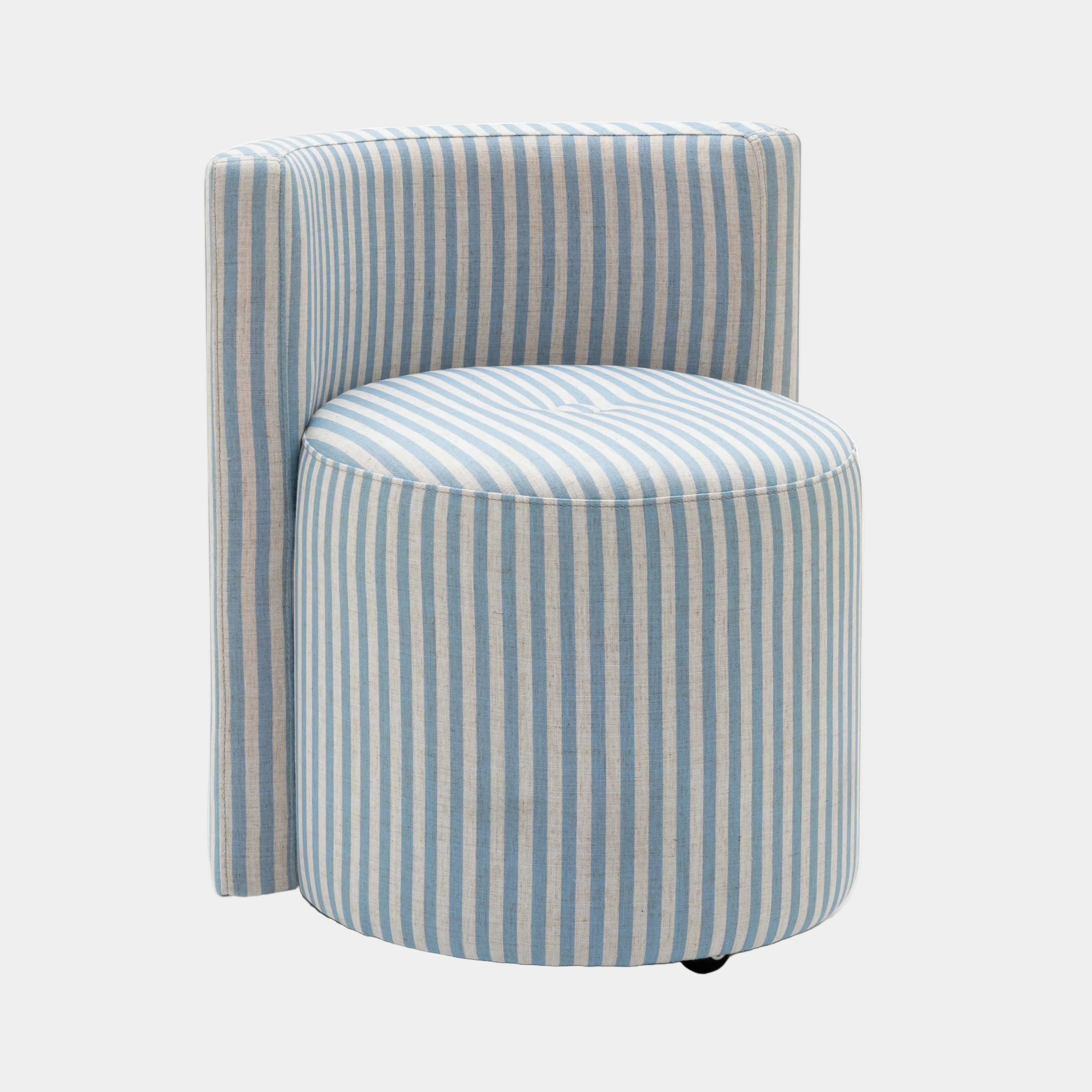 Alyssa Striped Performance Linen Rolling Desk Chair - Image 9