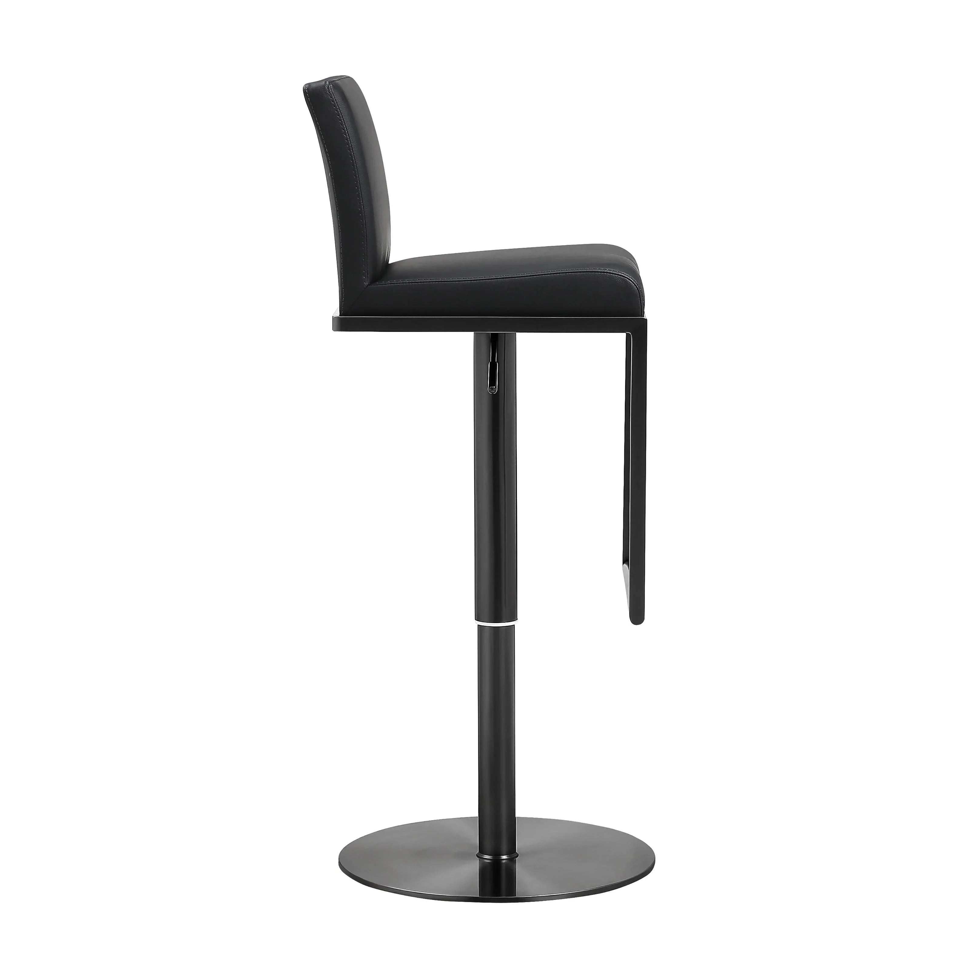 Amalfi Black Performance Vegan Leather on Black Stool - Image 4