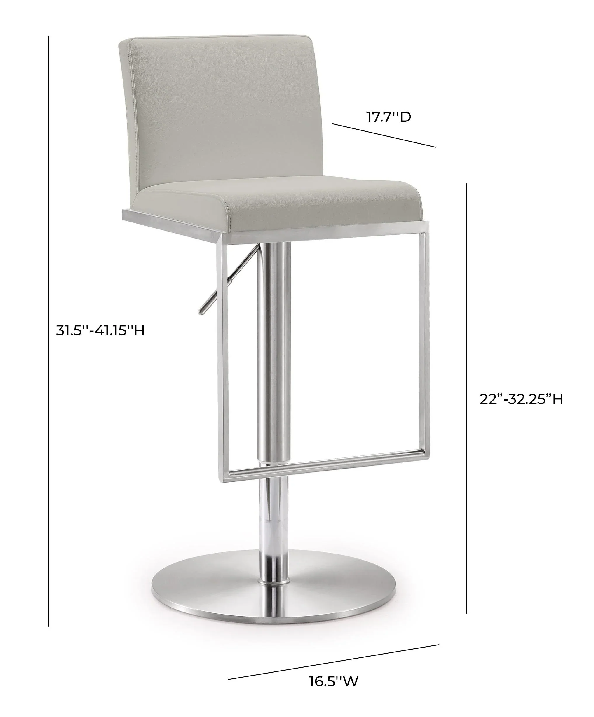 Amalfi Performance Vegan Leather Adjustable Stool - Image 9