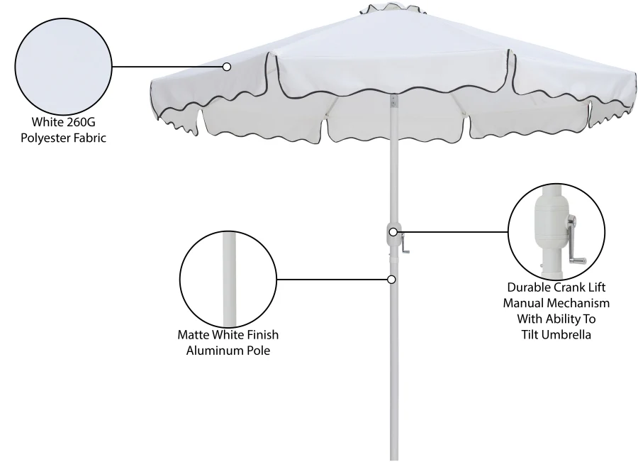 Amalfi Water Resistant Fabric And Aluminum Patio Umbrella - Image 22