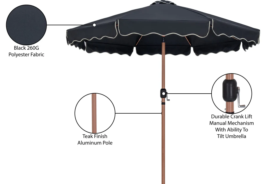 Amalfi Water Resistant Fabric And Aluminum Patio Umbrella - Image 11