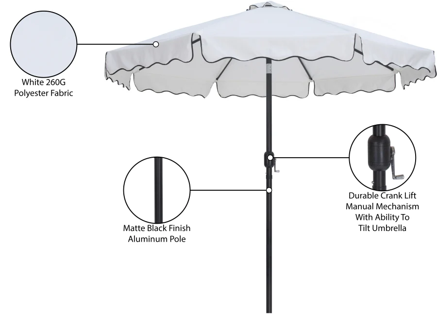 Amalfi Water Resistant Fabric And Aluminum Patio Umbrella - Image 22
