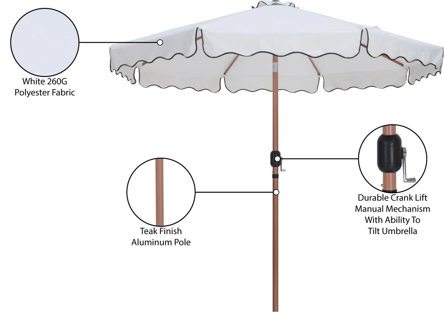 Amalfi Water Resistant Fabric And Aluminum Patio Umbrella - Image 22