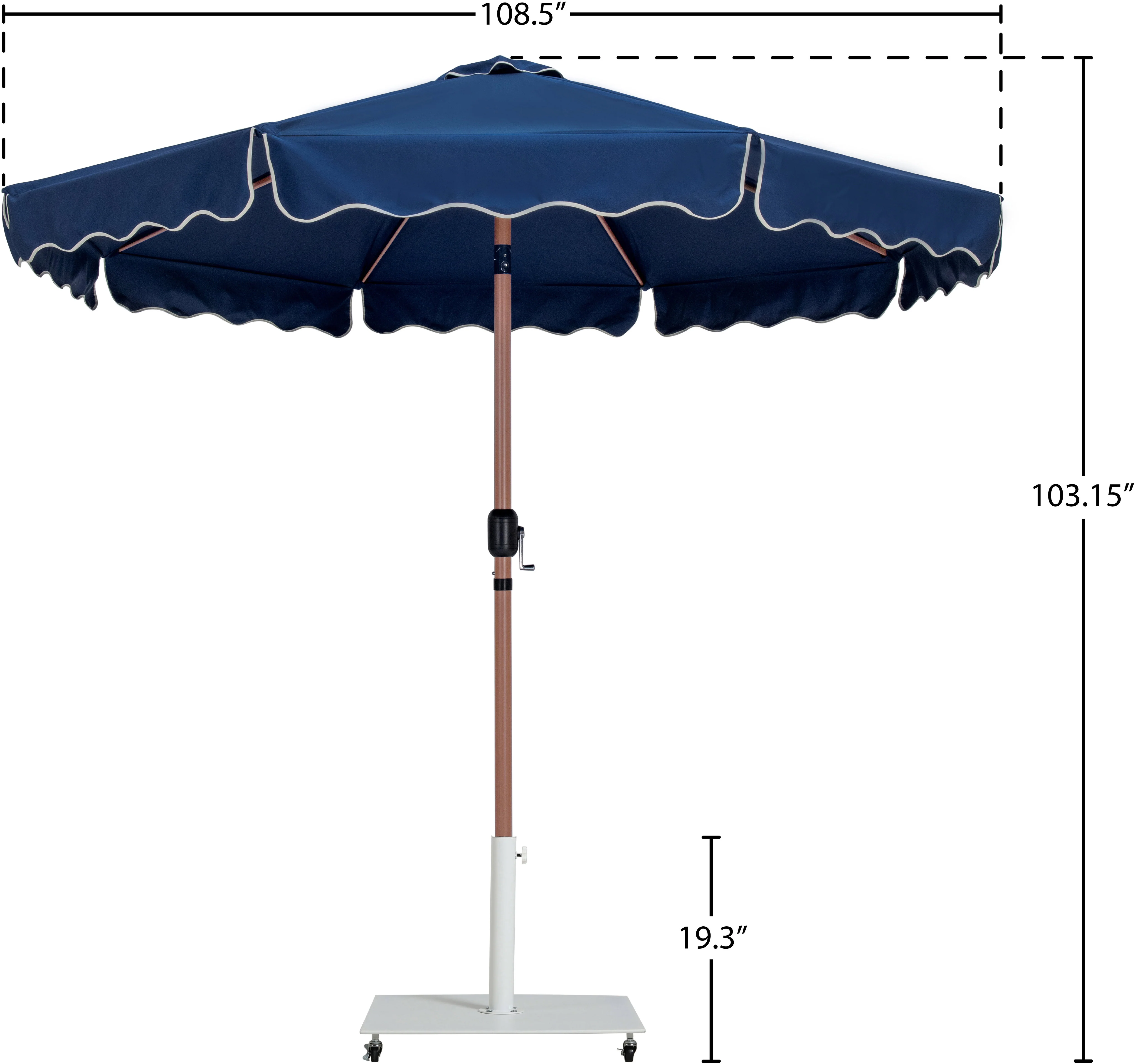 Amalfi Water Resistant Fabric And Aluminum Patio Umbrella With Base Set - Image 55