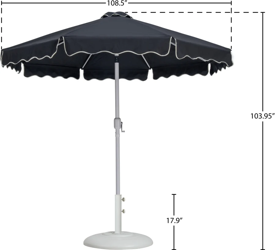 Amalfi Water Resistant Fabric And Aluminum Patio Umbrella With Base Set - Image 16