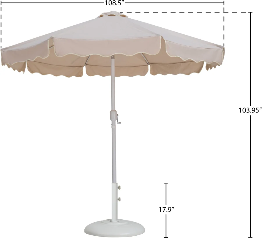 Amalfi Water Resistant Fabric And Aluminum Patio Umbrella With Base Set - Image 66