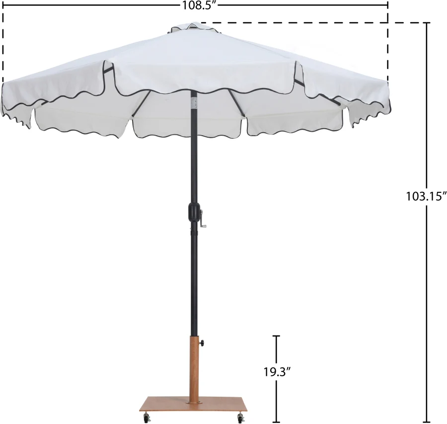 Amalfi Water Resistant Fabric And Aluminum Patio Umbrella With Base Set - Image 36