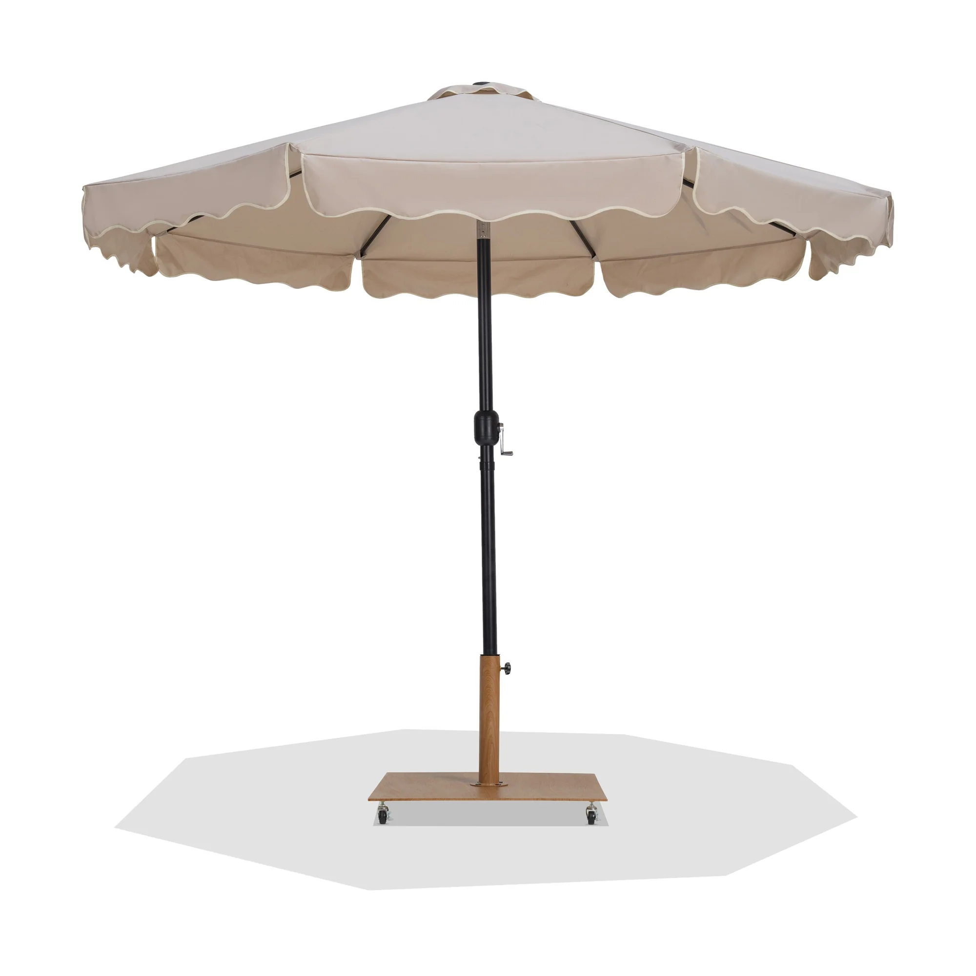 Amalfi Water Resistant Fabric And Aluminum Patio Umbrella With Base Set - Image 38