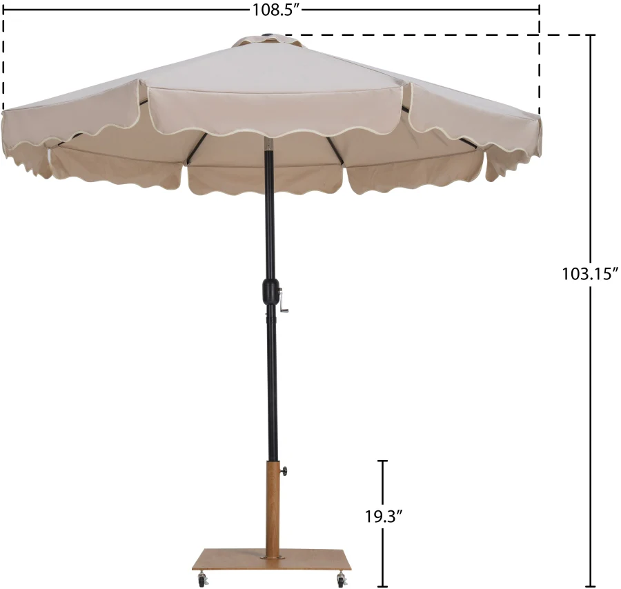 Amalfi Water Resistant Fabric And Aluminum Patio Umbrella With Base Set - Image 55