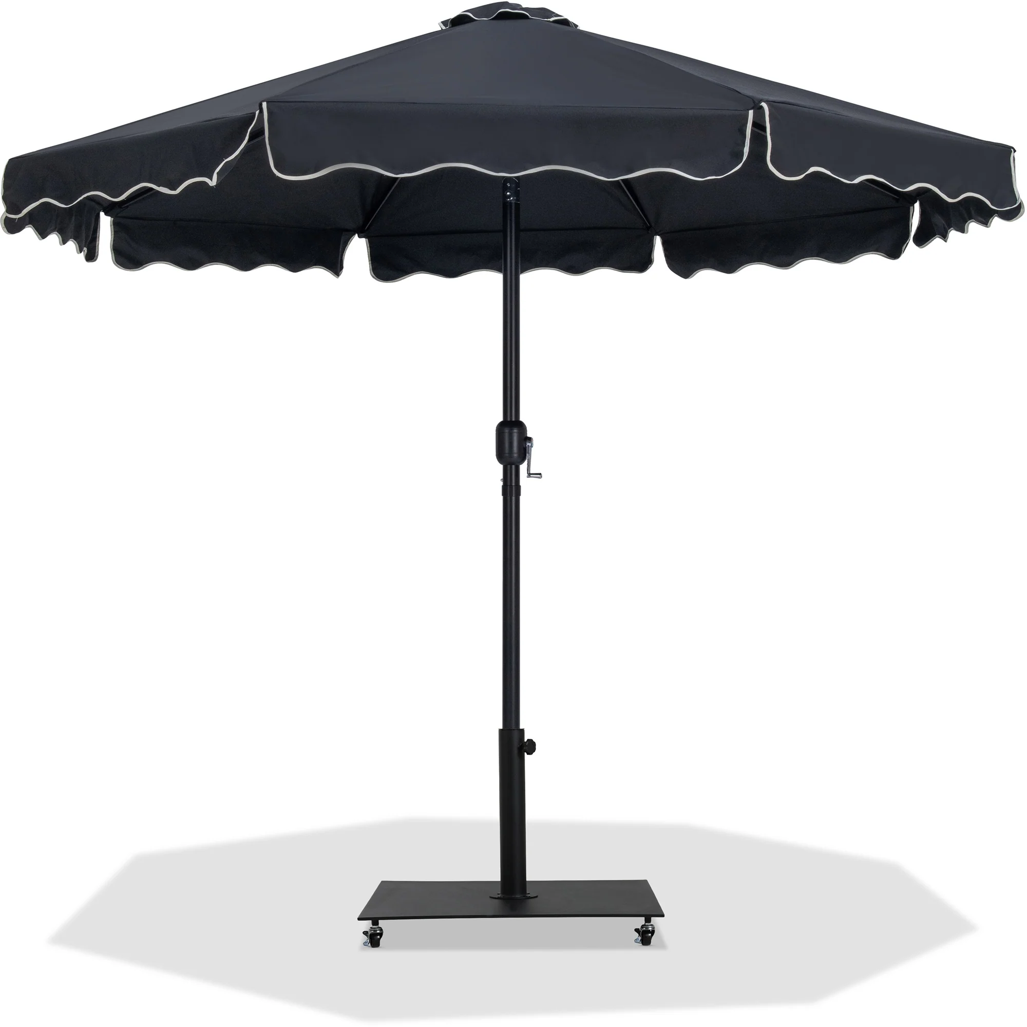 Amalfi Water Resistant Fabric And Aluminum Patio Umbrella With Base Set