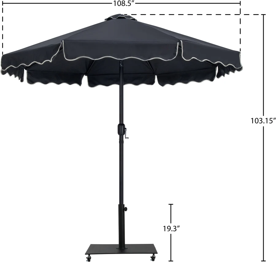 Amalfi Water Resistant Fabric And Aluminum Patio Umbrella With Base Set - Image 18