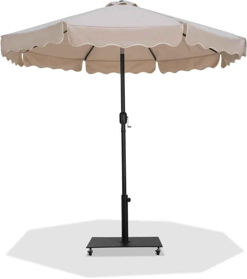 Amalfi Water Resistant Fabric And Aluminum Patio Umbrella With Base Set - Image 38