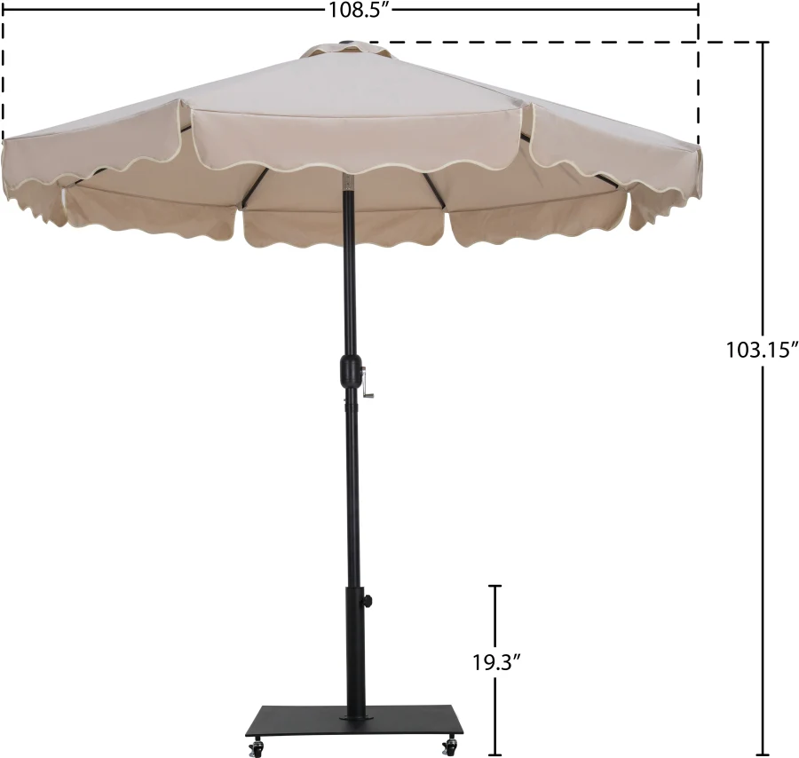 Amalfi Water Resistant Fabric And Aluminum Patio Umbrella With Base Set - Image 55