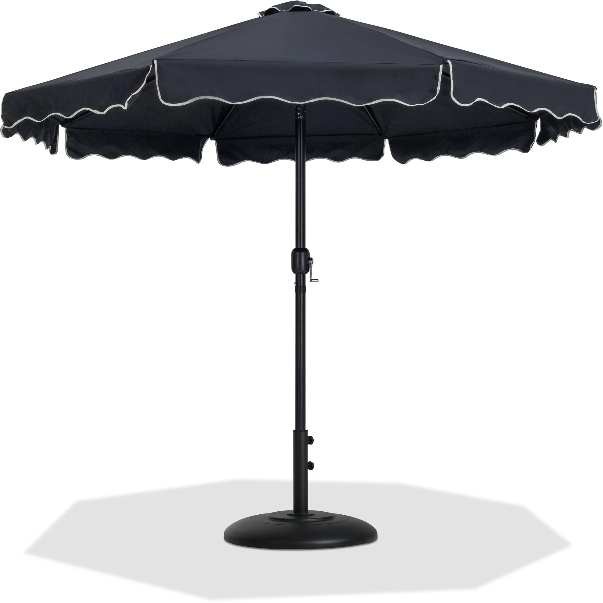 Amalfi Water Resistant Fabric And Aluminum Patio Umbrella With Base Set