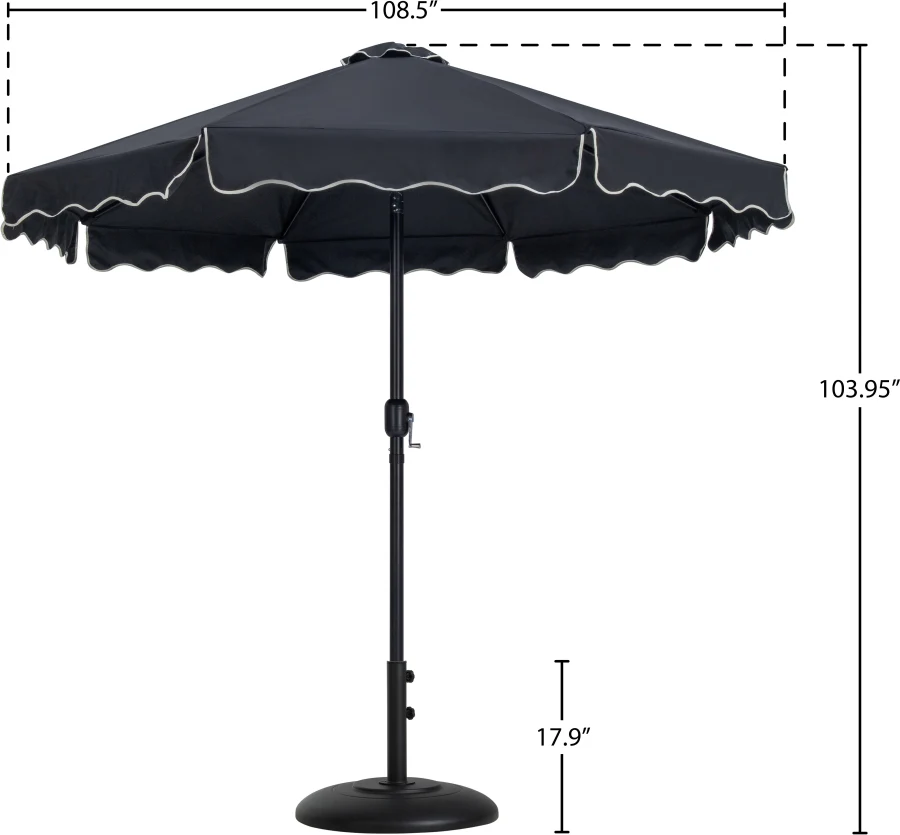 Amalfi Water Resistant Fabric And Aluminum Patio Umbrella With Base Set - Image 15
