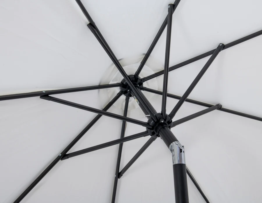 Amalfi Water Resistant Fabric And Aluminum Patio Umbrella With Base Set - Image 30
