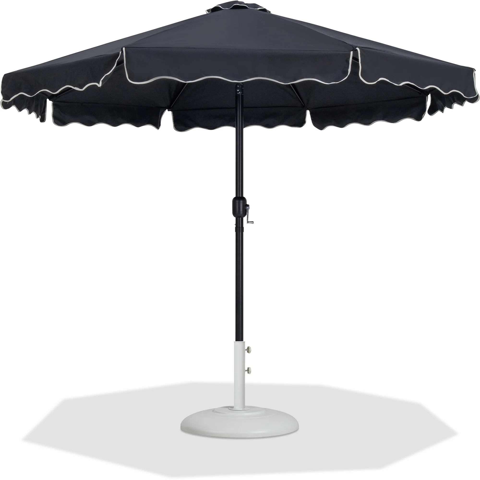 Amalfi Water Resistant Fabric And Aluminum Patio Umbrella With Base Set