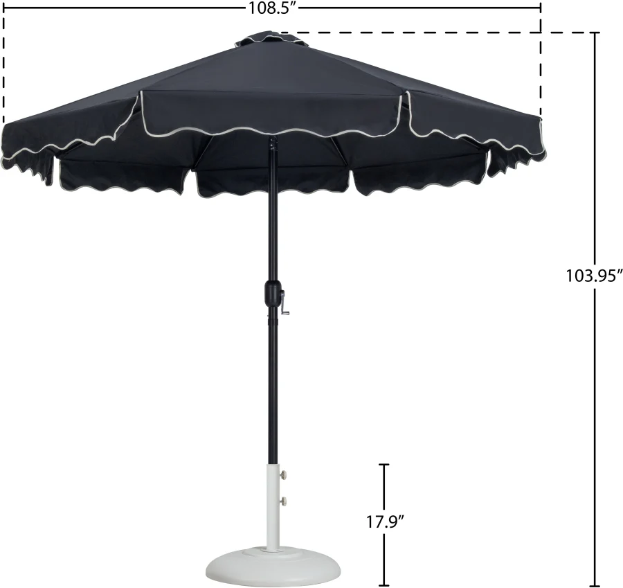 Amalfi Water Resistant Fabric And Aluminum Patio Umbrella With Base Set - Image 16