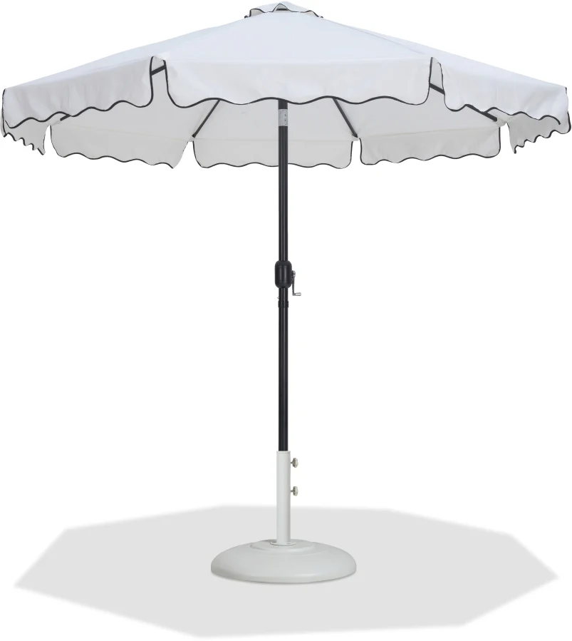 Amalfi Water Resistant Fabric And Aluminum Patio Umbrella With Base Set - Image 18