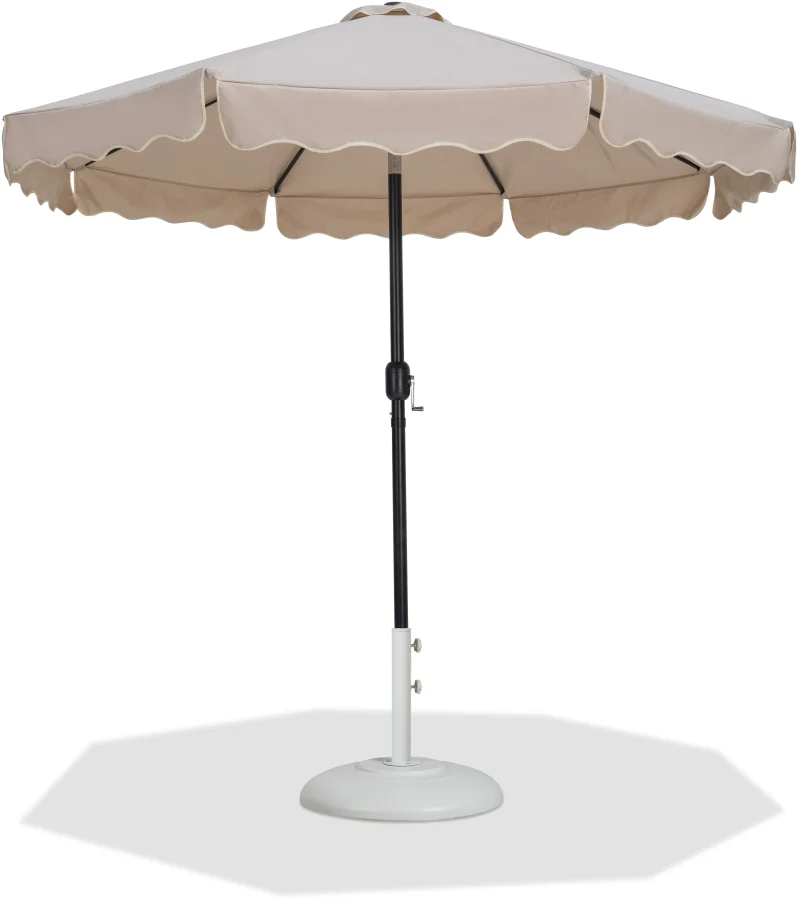 Amalfi Water Resistant Fabric And Aluminum Patio Umbrella With Base Set - Image 35
