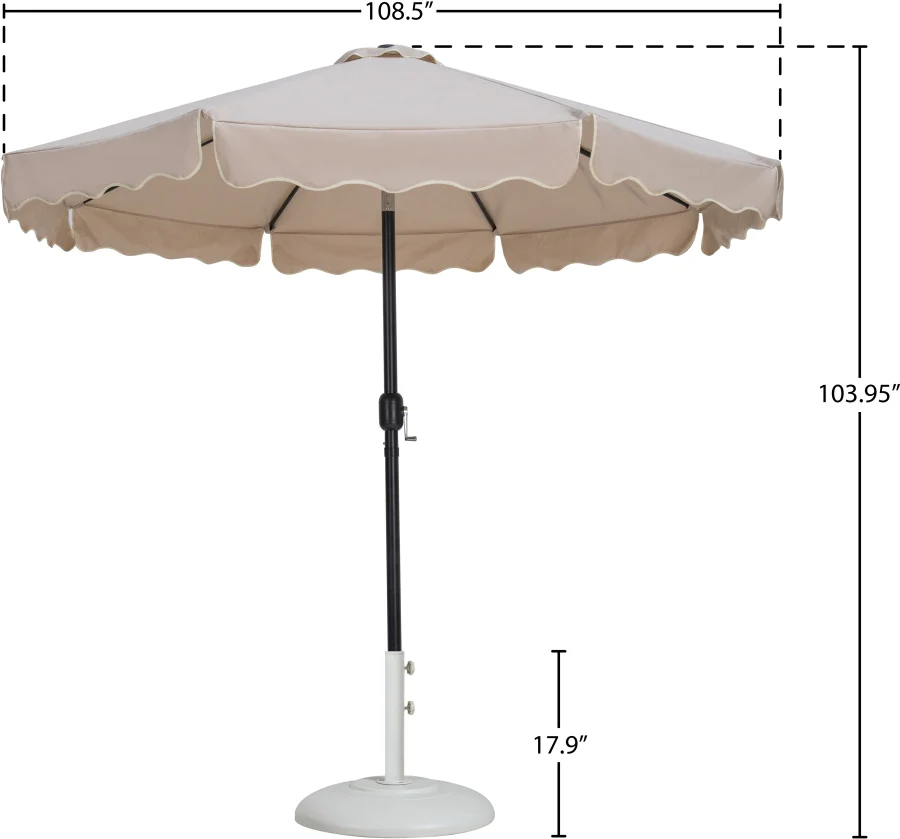 Amalfi Water Resistant Fabric And Aluminum Patio Umbrella With Base Set - Image 51