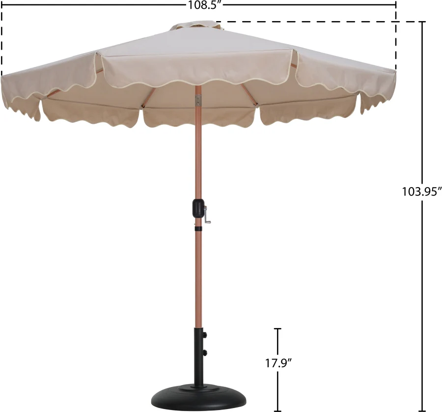 Amalfi Water Resistant Fabric And Aluminum Patio Umbrella With Base Set - Image 15