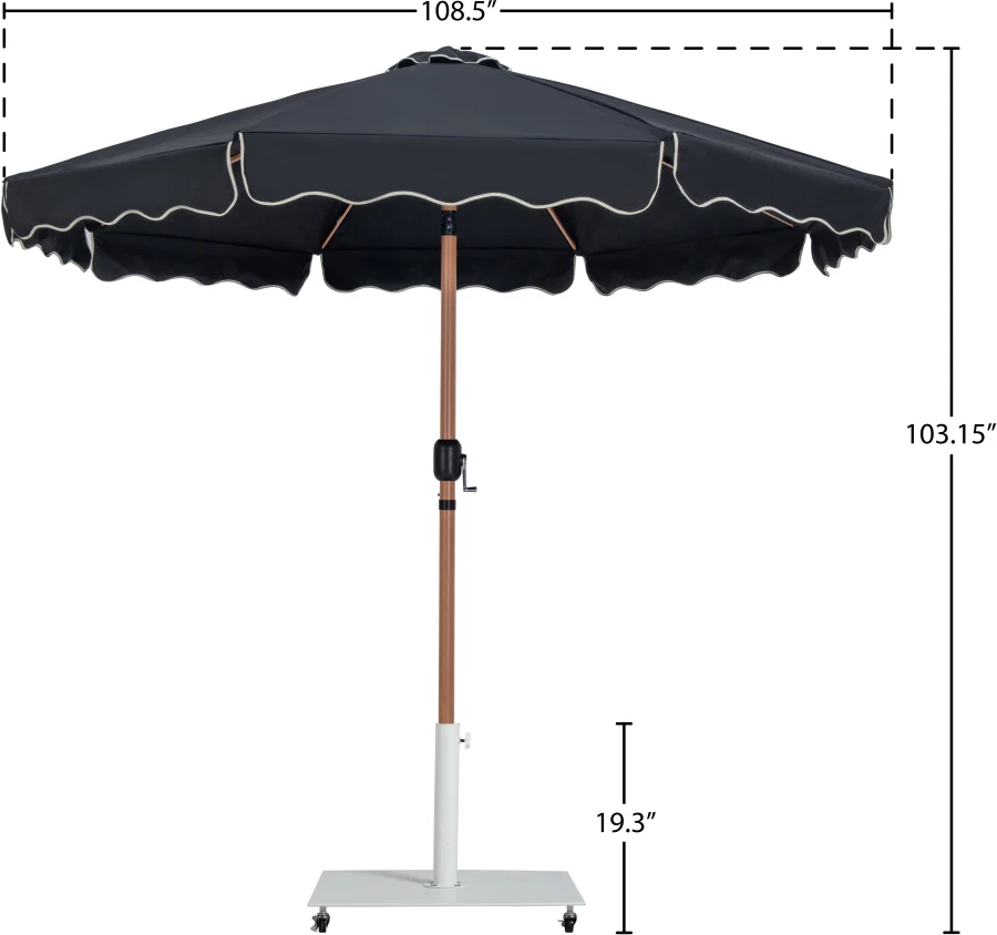 Amalfi Water Resistant Fabric And Aluminum Patio Umbrella With Base Set - Image 34