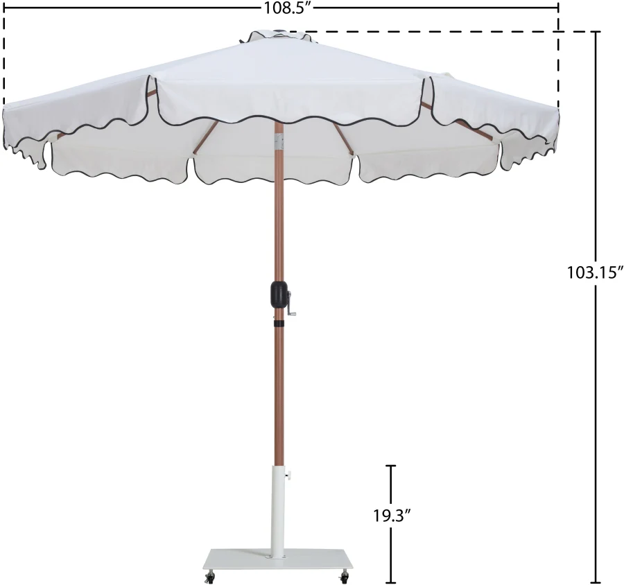 Amalfi Water Resistant Fabric And Aluminum Patio Umbrella With Base Set - Image 53